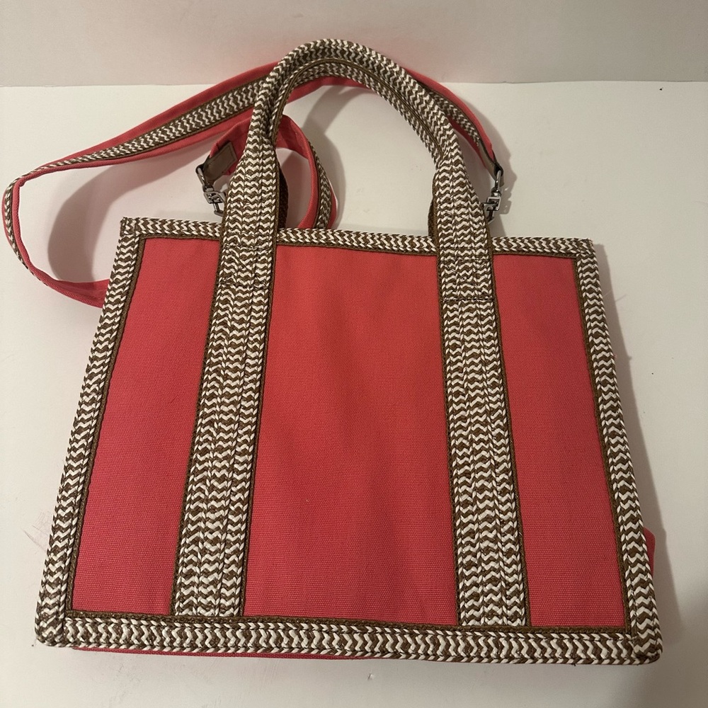 Like New Eric Javits Cote d'Azur Pink Canvas Tote - Picture 3 of 4